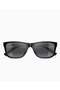Kōwelo Rectangle PolarizedPlus2® Sunglasses, Neutral Grey Lenses, Shiny Black Frame - 2
