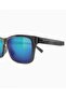 Kōwelo Rectangle Sunglasses, Transparent Dark Grey Frame, Blue Hawaii Polarized Lenses - 3