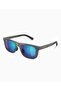 Moaka Polarized Rectangle Sunglasses, Blue Hawaii Lenses, Matte Grey Frame