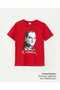 Red Crew Neck Ataturk Printed Boys T-Shirt