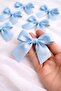 Baby Blue 2 cm Satin Bow, Dowry Box, Bundle Decoration, Wedding, Christmas Ornament, Candy Box, Birthday Decoration 20 Pieces - 5