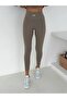Soft Textured Ribbed Coffee Body Tights Set with Finger Loop - 3