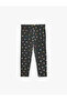 Heart Patterned Cotton Long Leggings with Elastic Waist