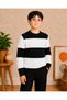 Boys' Crew Neck Striped Ribbed Knit Sweater Long Sleeve Casual Top 7-15 Years - 3