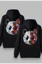 2-Piece Panda Lover Combination Sweatshirt - Black Printed Oversize Hoodie