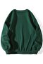 3 Thread Los Angeles California Thick Winter Sweatshirt - Nefti Green Printed Oversize Crew Neck - 2