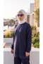 Women's Cycling Collar Hijab Tracksuit Set with Stitching Details