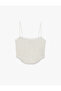 Slim Fit Crop Lace Corset Blouse with Rope Straps - 6