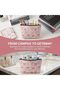 Makeup Bag for Women Girls, Cute Coquette Cosmetic Pouch with Sweet Heart Bow and Floral Print, Pink Bow Zipper Closure Travel Toiletry Bag, Stylish Preppy Makeup Organizer Gifts for Women Teen Girls - 5