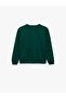 Three Thread Long Sleeve Crew Neck Printed Sweatshirt - 5
