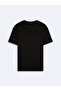 Regular Fit Sign Printed Black T-Shirt - 4