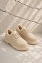 Premium Laced Moccasin Shoes Beige - 2