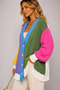 Women's Bohemian Style Color Block Cotton Knitted Patterned Pinterest Cardigan - 3