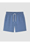 Navy Blue Short Length Striped Men's Swim Shorts - 5