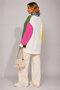 Women's Bohemian Style Color Block Cotton Knitted Patterned Pinterest Cardigan - 4