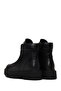 Women's Black Zippered Stoned Thick Soled Leather Boots Wf190026Dv - 6