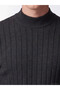 Ozmarka New Season Anthracite Half Turtleneck Men's Knitwear Sweater - 3
