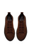 Men's Brown Lace-Up Thick Soled Nubuck Leather Sneaker Wm830003Dn - 4