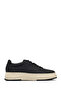 Men's Black Lace-Up Thick-Soled Leather Sneaker Wm740010Df