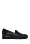 Women's Black Short Wedge Heeled Leather Comfort Shoes Af410005Dv