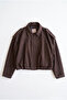 Apoletli Suede Bomber Jacket Brown - 2