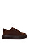 Men's Brown Lace-Up Thick Soled Nubuck Leather Sneaker Wm830003Dn