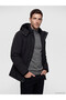 Özmarka New Season Black Regular Fit Hooded Men's Coat