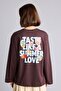 100% Cotton Crew Neck Back Print Long Sleeve T-Shirt I6908Ax26Au - 6