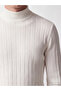 Ozmarka New Season White Half Turtleneck Men's Knitwear Sweater - 3