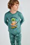 Stumble Guys Printed Crew Neck Long Sleeve Top Elastic Waist Bottom 2 Piece Pajama Set Boys H66 - 3