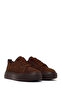 Men's Brown Lace-Up Thick Soled Nubuck Leather Sneaker Wm830003Dn - 2