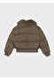 Girl's Faux Fur Collar Short Puffer Coat - 4