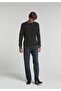 Regular Fit Round Neck Plain Men's Anthracite Sweater - 3