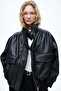 Coated bomber jacket