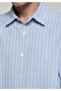 Regular Fit Shirt Neck Striped Men's Blue Long Sleeve Shirt - 4