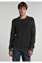 Regular Fit Round Neck Plain Men's Anthracite Sweater