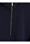 Vizyon New Season Navy Blue Soft Touch Oversize Women's Sweatshirt - 6