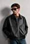 New Now Men's Half Oversize Leather Jacket - 2
