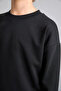 Oversize Crew Neck Black Sweatshirt for Boys H7135A826Au - 4
