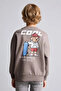 Oversize Crew Neck Back Printed Soft Fleece Inside Sweatshirt for Boys I0114A826Wn - 6