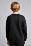 Oversize Crew Neck Black Sweatshirt for Boys H7135A826Au - 5