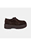 Women's Brown Leopard Patterned Thick Soled Suede Shoes - 2
