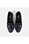 Women's Black Metal Buckle Tasseled Leather Loafer - 6