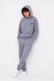 Gray Boy's Hooded Sweatshirt Set with Back Print Detail 24684 - 3