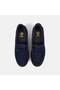 Women's Navy Blue Suede Loafer with Stitching Detail and Thick Sole - 6