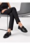 Women's Loafer Casual Thick-Soled Tassel Shoes-Black Patent Leather - 3