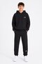 Black Boy's Hooded Tracksuit Set with Back Print Detail 24683