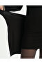 Black Ecovero ™   Viscose Crew Neck Waist Tie Long Sleeve Mini Wrap Dress - 5