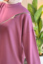 6355 - Stylish, Comfortable, Loose Viscose Soft Interlock Fabric Women's Set with Cross Zipper Detail - 7