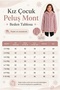 Girl's Winter Hooded Buttoned Lined Vertical Striped Plush Coat Ak4510 - 5